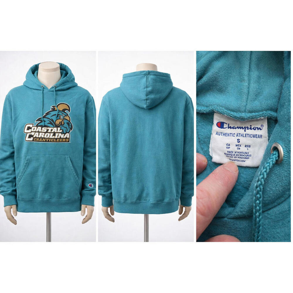 Coastal Carolina Chanticleers Champion Hoodie Sweatshirt Adult Small - Green
